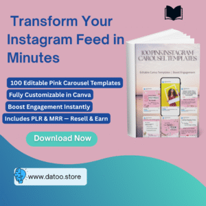 100 Aesthetic Pink Instagram Carousel Templates – Editable Canva (PLR & MRR)