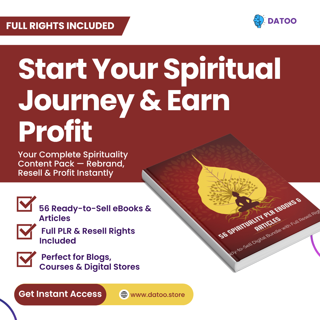 56 Spirituality PLR eBooks & Articles Bundle – Resell Rights & Commercial Use
