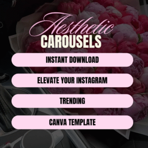 100 Aesthetic Pink Instagram Carousel Templates – Editable Canva (PLR & MRR)