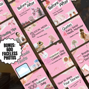 100 Aesthetic Pink Instagram Carousel Templates – Editable Canva (PLR & MRR)